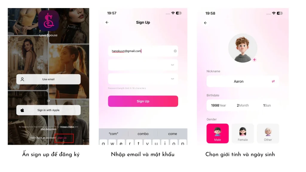 Hướng dẫn cách đăng ký App Love Spouse